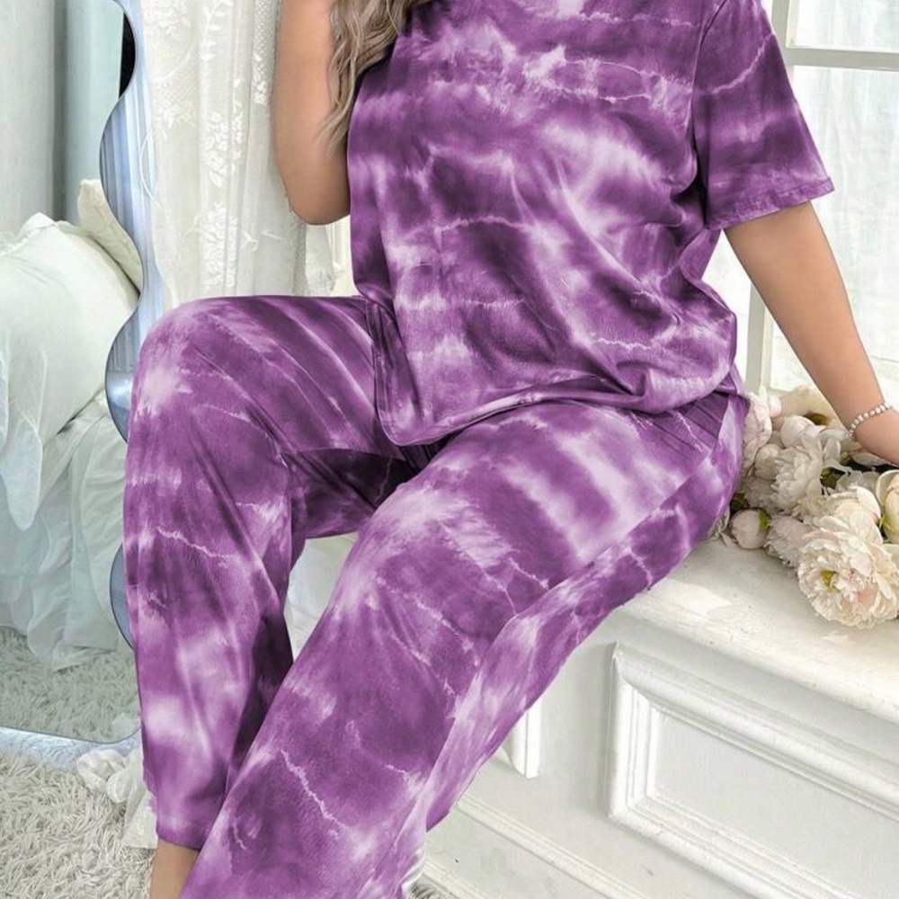 SHEIN Purple Tie-Dye Pajama Set NWOT  In package